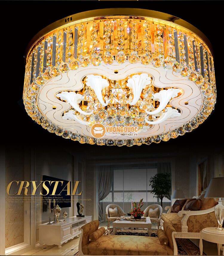 Đèn ốp trần pha lê họa tiết tinh xảo CM251-4